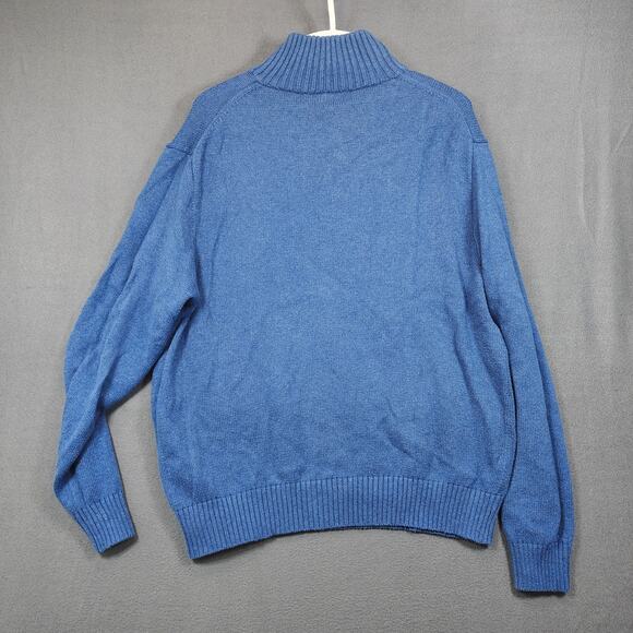 Polo Ralph Lauren Mens Sweater Extra Large Blue Henley Mock Neck Cotton Office - Picture 14 of 14